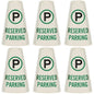 SmartSign 6-Pack 'Reserved Parking' Reflective Cone Message Sleeve Collar with Symbol, 360-Degree Visibility, Vinyl Signs for Traffic Safety Cones, 3-Side Print [Cone Not Included]