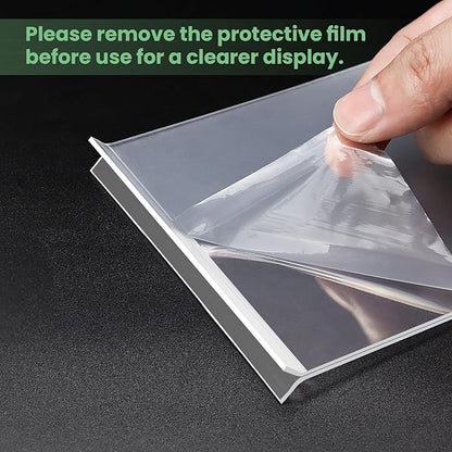 Acrylic Sign Holder 4x6, 21 Pack Clear Table Menu Vertical Double Sided Display, Plastic Menu Stand Paper Holder Suitable for Restaurants Office Store Show Fair