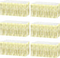 6 Pack 29x108 Inch Metallic Foil Fringe Tinsel Table Skirts Banner for Rectangle Tables Streamer Garland Backdrop for Wedding, Birthday, Parade Floats, Valentine's Day Party Decoration(Light Gold)