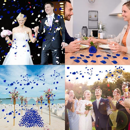 Ouddy Decor 3000 Pcs Rose Petals Artificial Flowers for Valentine's Wedding Decor Romantic Night Bridal Party Home Decorations, Blue