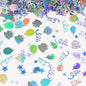 VHUWE Happy Birthday Confetti, 1.6 oz Laser Silver Cake Balloon Star Goblet Bottle Swirl Glitter Confetti for Boys Girls Kids Women Men Happy Birthday Party Table Decorations Supplies