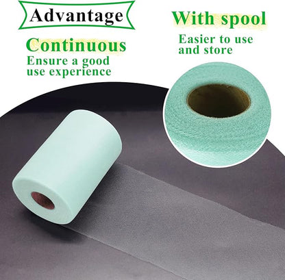 Aqua Blue Tulle Fabric Rolls 6 Inch by 100 Yards (300 feet) Fabric Spool Tulle Ribbon for DIY Tutu Bow Baby Shower Birthday Party Wedding Decorations Christmas Craft Supplies