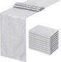 Silver Sequin Table Runners 10 Packs 12x108 Inches Holiday Celebration Sparkly Table Runners for Birthday Party Supplies Decorations