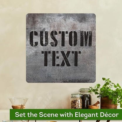 Custom Sign, Custom Street Sign, 11 Font Colors, 13 Font Styles, 4 Hole Options, 22 Sizes, 18x18 Inches, Rust Free DiBound, Fade Resistant, Made in USA by My Sign Center (Grunge Metal)