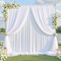 White Tulle Backdrop Curtain for Parties Wedding,5ft x 10ft Wrinkle Free Curtain Backdrop,2 Layer Drapes for Backdrop,Polyester Wedding Back Drop for Bridal Shower Birthday Baby Shower Photography