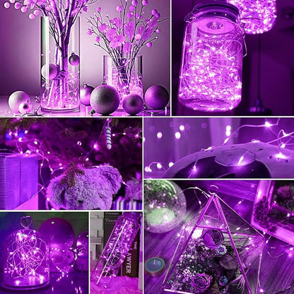 pozzolanas 8 Pack Pink Battery Operated String Lights - 7ft Waterproof Fairy Lights with 20 LEDs for Home, Mason Jar, Party, Wedding, Halloween, Christmas Decorations