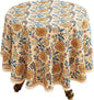 ISAENNE Designer Bohemian Floral Small Round Tablecloth,Linen Colorful Table Cloth,Wrinkle Resistant Decor Tablecloths for Dining Thanksgiving Kitchen Party Christmas,Diameter 55"-Estevan B