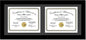 Creative Picture Frames 10X24Bk-B Black Horizontal Double Diploma Frame With 2 Opening Black Matting | Holds 2-8X10-Inch Documents With Installed Wall Hanger
