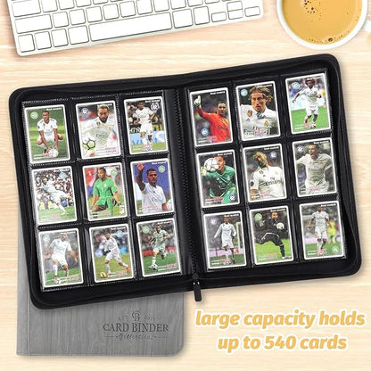 Trading Card Binder, Card Collection Binder Album Folder with 540 Side Loading Pockets, 9 Pocket Trading Card Album Folder for TGC,MTG, Baseball Cards, Yugioh grew