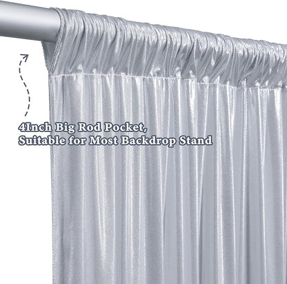 Outpain 10x10ft Silver Sequin Backdrop Curtains -Heavy Duty Gold Photography Backdrops with Non-Shedding Glitter, Wrinkle-Free Stage Drapes for Wedding/Christmas/Studio Shoots (5x10ft 2 Panels)