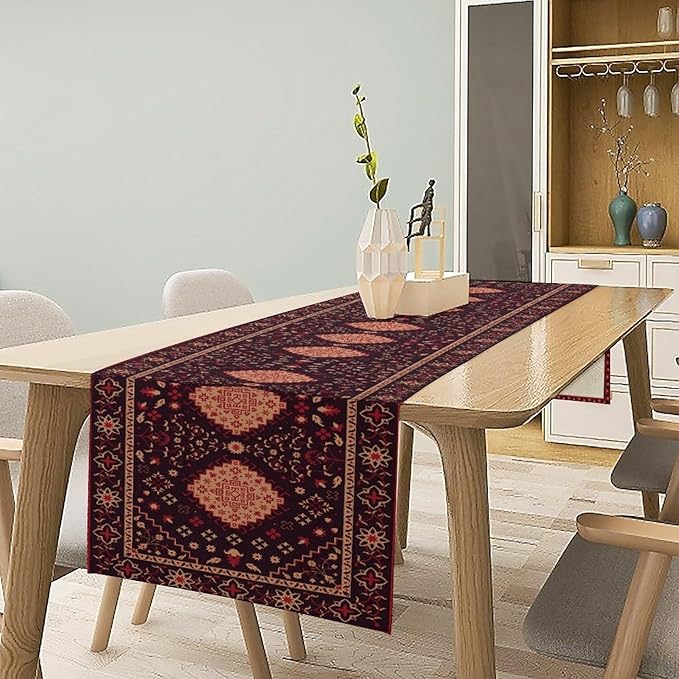 Vintage Boho Aztec Table Runner, Rustic Farmhouse Magical Kitchen Dining Home Party Table Decor 13x108in