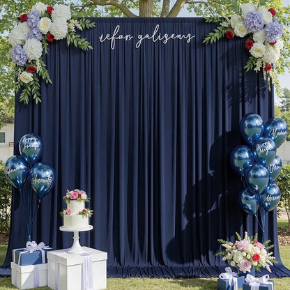 30ftx10ft Navy Blue Backdrop Curtains for Party Background, Wrinkle Free 6 Panels Navy Photo Backdrop Drapes Back Drop Cloth for Wedding Birthday Photography Baby Shower Decor