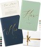 ARTESORI Wedding Vow Book for Her & Him, Soft Touch, Gold Engraving, 28 Lined Pages, Wedding Vow Books His and Hers, Wedding Essentials, Wedding Registry Gifts, His and Hers Gifts [Mint & Navy]