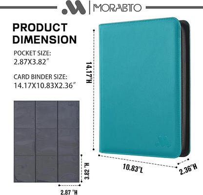 Card Binder 9 Pockets,Trading Card Binder Holds up to 864 Cards with 48 Sleeves,Zipper Card Holder Album Compatible with TCG Card/Game Cards/Sports Card