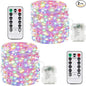 2 Pack 100LED Battery Operated Fairy Lights with Remote, 8 Modes LED String Lights with Timer, Dimmable, Memory Function, Waterproof Twinkle Lights for Outdoor Indoor Christmas Decor(Multicolor)