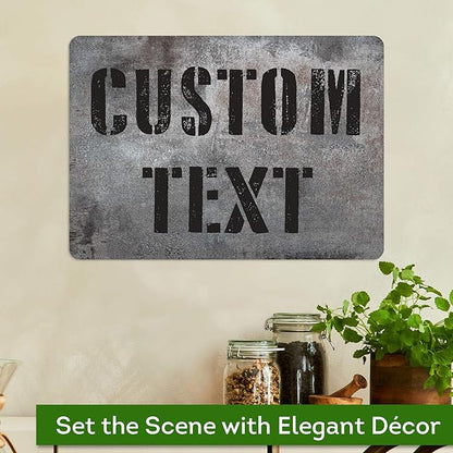 Custom Sign, Custom Street Sign, 11 Font Colors, 13 Font Styles, 4 Hole Options, 22 Sizes, 10x14 Inches, Rust Free DiBound, Fade Resistant, Made in USA by My Sign Center (Grunge Metal)