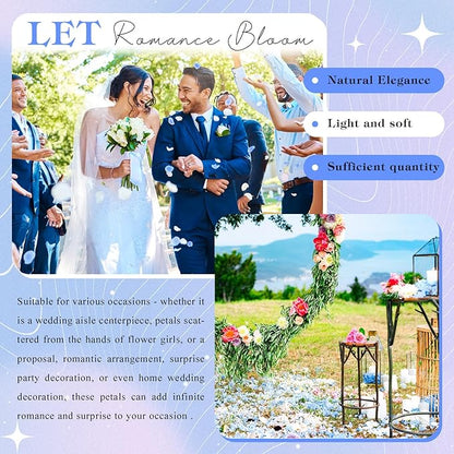 VAIPI 2500 PCS Hydrangea Petals 100% Natural Real Flower Petals for Wedding Aisle Flower Girl Scattering Flowers, Will You Marry Me, Valentines, Romantic Night, Proposal, Anniversary, Special Night