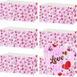 6 Pack 29x108 Inch Love Pink Wave Foil Fringe Table Skirts Metallic Banner for Tinsel Streamer Garland Backdrop for Parade Floats Wedding Mother's Day, Birthday Mardi Gras Party Decorations