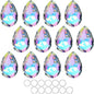 12 Pieces 50mm Crystal Prisms Chandelier Colorful Bauhinia Ornament Pendants Rainbow Maker Hanging Prisms for Wedding Party Tree Garlands Decoration DIY Jewelry