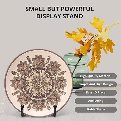 3 Pack 6inch Picture Stands for Display, Black Metal Plate Stands for Display - Decorative Plate Stand, Plate Holder Display Stand, Picture Frame Stand - Plate Display Stands for Picture Stand