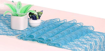MDS Pack of 12 Wedding 12 x 108 inches Satin Table Runner for Wedding, Decorations for Birthday Parties, Banquets, Graduations, Engagements, Runners fit Rectangle, Round Table- Turquoise