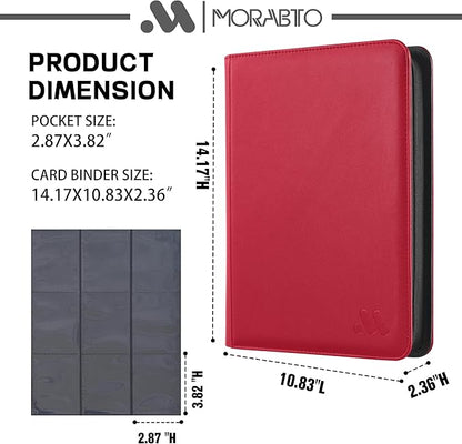 Card Binder 9 Pockets,Trading Card Binder Holds up to 864 Cards with 48 Sleeves,Zipper Card Holder Album Compatible with TCG Card/Game Cards/Sports Card