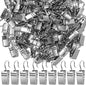 Teenitor 100 PCS Small Curtain Hooks Curtain Clips Bag Clips, Stainless Steel Curtain Rod Hooks, S Hooks for Hanging Drapes Photos Tent Lights Party Decorations Art Craft, Silver