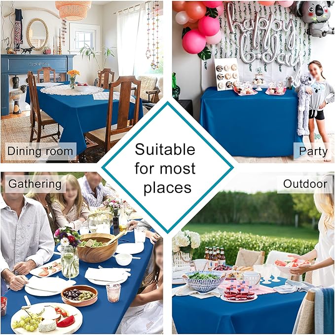 Hiasan 2 Pieces Royal Blue Tablecloth Square - Waterproof and Washable Fabric Table Cloth for Card Tables, 30 x 30 Inch
