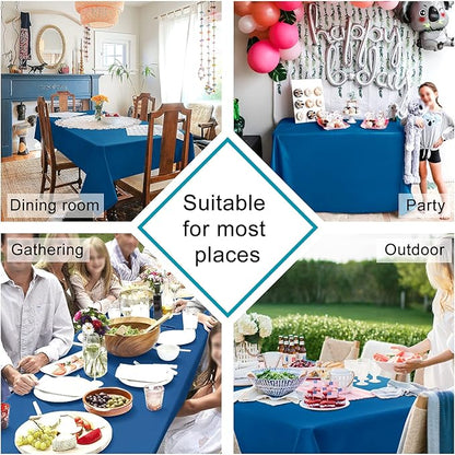 Hiasan 2 Pieces Royal Blue Tablecloth Square - Waterproof and Washable Fabric Table Cloth for Card Tables, 30 x 30 Inch