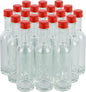 50 ml Mini Glass Bottles With Aluminum Lids and Heat Shrinks, 24 Pack (Red Caps) for Liquor Sauce Beverage Sample Party Favor Ginger Wellness Shots