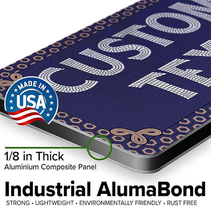 Custom Sign, Custom Street Sign, 11 Font Colors, 13 Font Styles, 4 Hole Options, 22 Sizes, 6x12 Inches, Rust Free DiBound, Fade Resistant, Made in USA by My Sign Center (Fauxsaic 1)