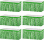 6 Pack 29x108 Inch Metallic Foil Fringe Tinsel Table Skirts Banner for Rectangle Tables Streamer Curtains Backdrop for Wedding, Birthday, Parade Floats, St Patrick Day Party Decoration(Light Green)