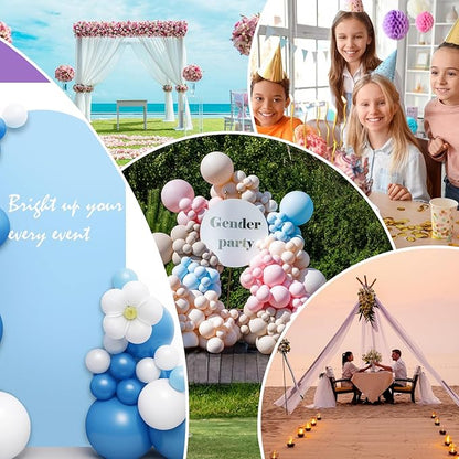 LEBENGURU Upgraded 7.2FT Wedding Arch Cover, Baby Blue Spandex Fitted Arch Backdrop Cover, Round Top Chiara Stand Covers for Birthday Party Baby Shower Banquet Balloon Décor