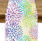 Purple Flowers Table Runner, Chrysanthemum Dahlia Vintage Modern Colorful Spring Summer Elegant Table Runner for Party Kitchen Dining Living Room Laundry Room Decor, 13x108 Inch