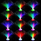 Retisee 12 Pcs Halloween Fiber Optic Lamp Multicolored Centerpiece Optic Lights Battery Powered with Cone Base Illuminated Crystals for Room Wedding Holiday Independence Day Tables Disco Party