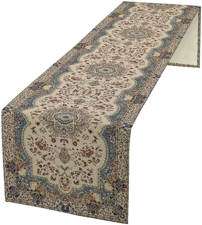 Boho Vintage French Table Runner,Retro Flower Rustic Country Style Floral Print Pattern for Home Kitchen Table Decor Dining Coffee Room Garden Party Decor 13x120in