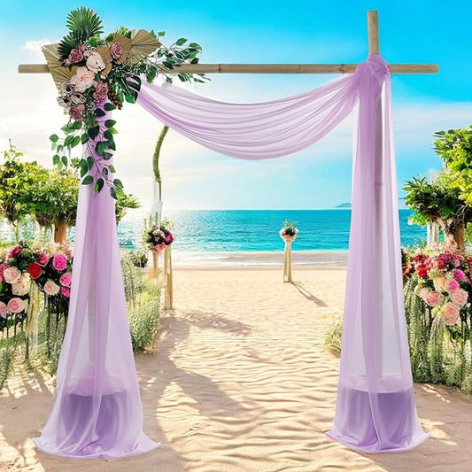 MDS Halloween Chiffon Draping Fabric - 2 Panel, 30" Wide x 100ft Long - Sheer Spooky Arbor & Canopy Drapery for Haunted House Backdrops, Party Ceilings, DIY Costumes & Themed Events - Orchid