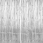 Crosize 8 Pack 3.3 x 9.9 ft Sliver Foil Fringe Curtains Party Decorations, Sliver Tinsel Curtain Backdrop for Parties, Door Streamers, Glitter Streamer Backdrop for Birthday Decoration