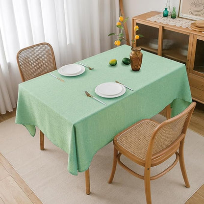 NLMUVW Light Green Linen Tablecloth Rectangle, Sage Table Cloth Farmhouse Textured Table Cover for Kitchen Dining Coffee, 54 X 78 Inch