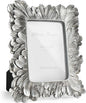 Silver 3x5 Picture Frame, Vintage Silver Palm Leaves Textured Hand-Crafted Resin with Glass Front, Small Frames Elegant Retro Rustic Design for Wall and Tabletop Display Home Decor