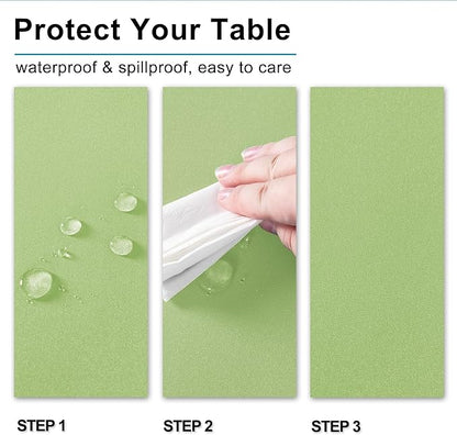 Hiasan Light Sage Tablecloth for Rectangle Tables - Waterproof Washable Polyester Fabric Table Cloth for Buffect Dining Birthday Party, 54 x 108 Inch