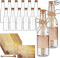 Baderke 12 Pcs 5.6 oz Message Bottles with Letter Printer Paper Plastic Bottles & Corks Twines for Message Invitations Birthday Wedding Baby Shower DIY Crafts Gift Party Favors (Vintage)