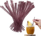 Coffee and Cocktail Stirrers, Reusable Plastic Drink Stirrer Sticks, 100 Ball Head Swizzle Sticks, Use as a Cocktail Garnish or Cake Pop Stick, and Restaurant Supplies, 6 inch (Pink)