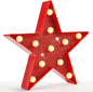 Pooqla Star Marquee Lights, Glitter LED Marquee, Red Light Up Star - Battery Powered Night Light for Birthday Party, Wedding, Christmas Decoration