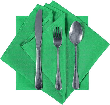 Cupuamon Cloth Napkins 20x20 inch Washable Polyester Dinner Napkins Soft Table Napkins for Wedding Party Dining Banquet(Emerald,25PCS)