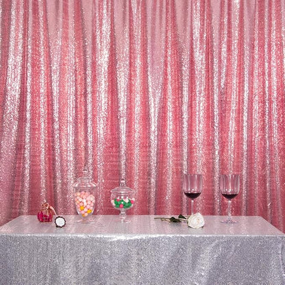 SquarePie Sequin Backdrop Curtain Not See Through Thick Glitter Background for Party 10FT x 10FT Fuchsia Pink