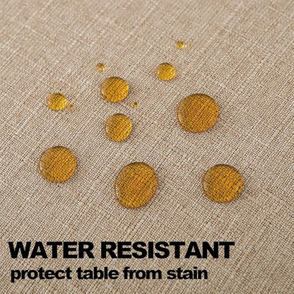 NLMUVW Linen Table Cloth Rectangle 6ft, Burlap Tablecloth Rectangular Tan Dining Table Cover Water Resistant for Kitchen Party Cafe, 54 x 78 Inch
