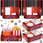 Faccito 36 Pcs Movie Night Snack Trays Movie Theater Snack Boxes Night Supply Disposable Paper Holder Tray for Popcorn Food Candy Drink Party 8 x 6 Inch (Red Black,Pumpkin Style)