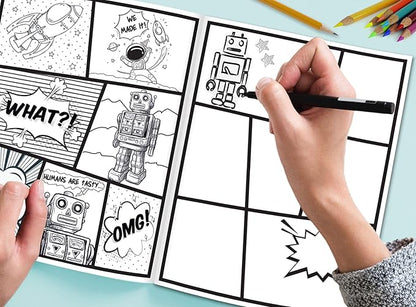 Blank Comic Book | Set of 2 | Create Your Own Comics and Cartoons with 5 Comic Templates | Blank Books for Kids | Creative Gift Idea | Road Trip Essentials
