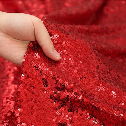 Eternal Beauty Red Sequin Backdrop, 7x7 Ft Glitter Background Curtains for Christmas Shimmer Photography Party Wedding Birthday Back Drop Decor